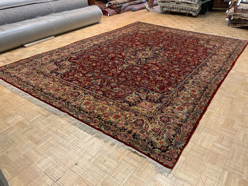 ANTIQUE 10ft. x 14ft. FLORAL KERMAN - David Tiftickjian & Sons