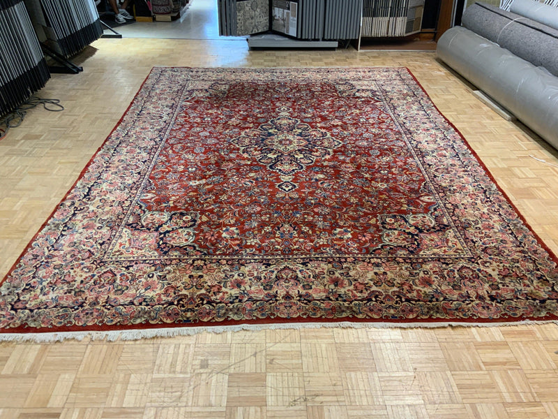 ANTIQUE 10ft. x 14ft. FLORAL KERMAN - David Tiftickjian & Sons