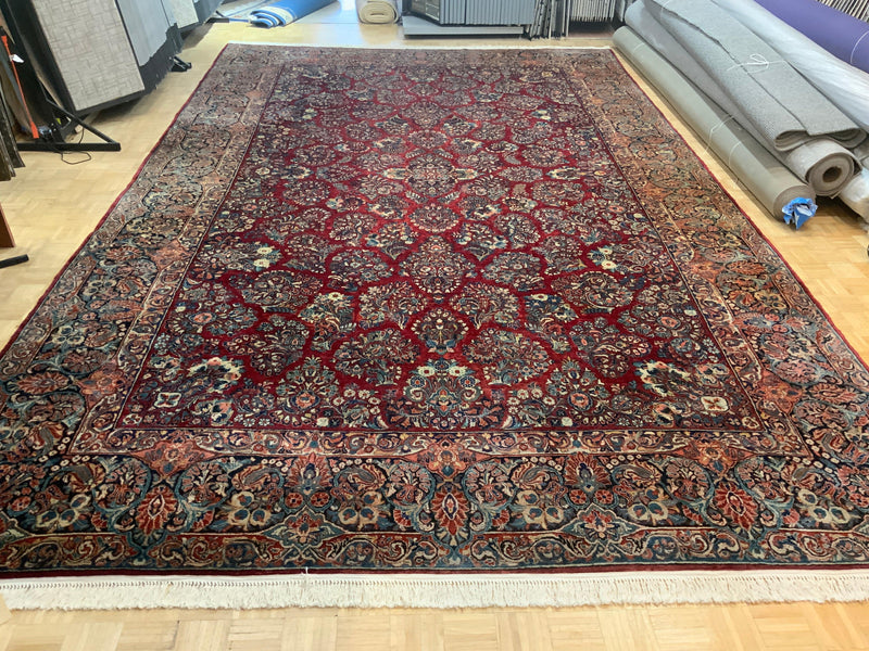 European (French or Russian) Chain Stitch Carpet 11'6” X 12'0” #7876 -  ANTIQUE ORIENTAL RUGS