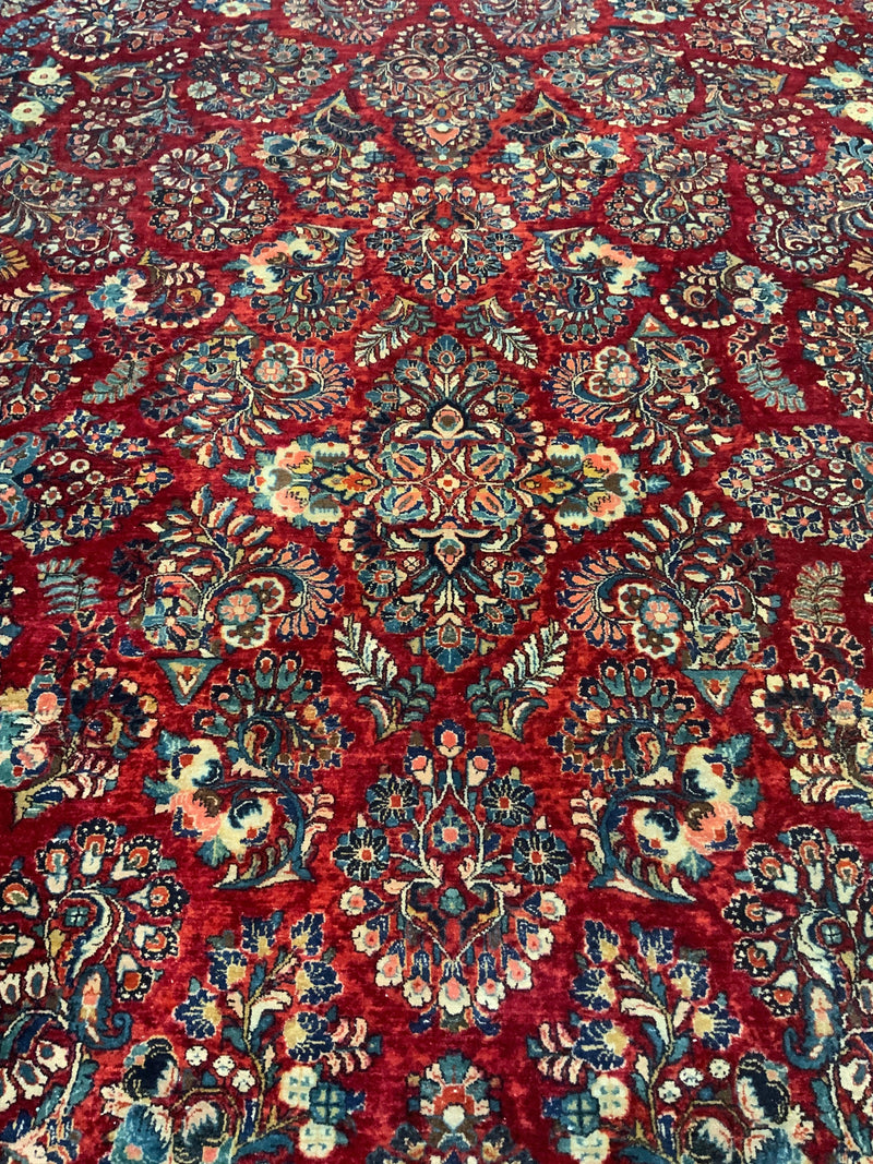 ANTIQUE 12ft. x 20ft. TRADITIONAL SAROUK - David Tiftickjian & Sons