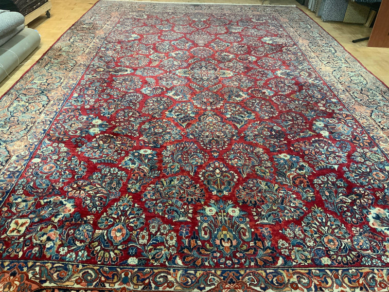 ANTIQUE 12ft. x 20ft. TRADITIONAL SAROUK - David Tiftickjian & Sons