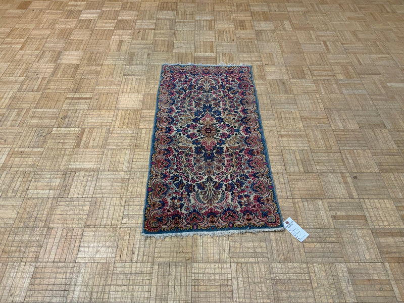 ANTIQUE 2ft. x 4ft. FLORAL KERMAN - David Tiftickjian & Sons