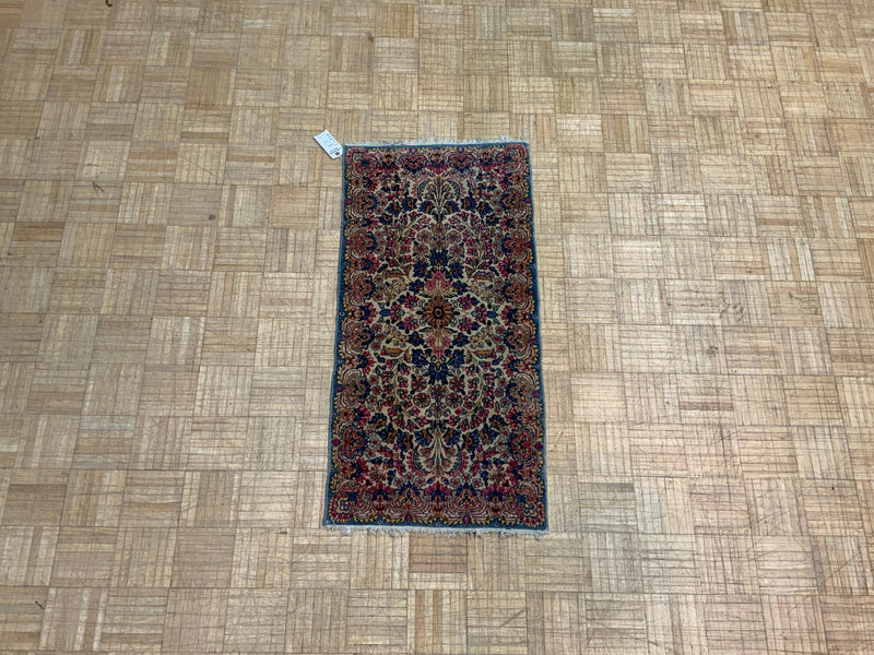 ANTIQUE 2ft. x 4ft. FLORAL KERMAN - David Tiftickjian & Sons