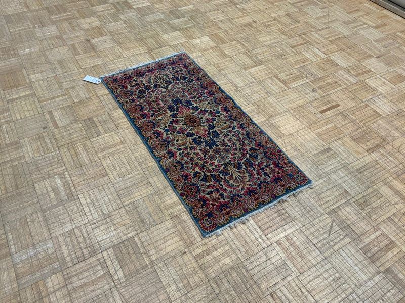 ANTIQUE 2ft. x 4ft. FLORAL KERMAN - David Tiftickjian & Sons