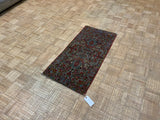 ANTIQUE 2ft. x 4ft. FLORAL LAVAR KERMAN - David Tiftickjian & Sons