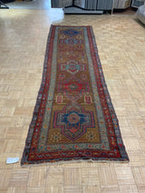 ANTIQUE 3ft. x 12ft. GEOMETRIC KAZAK - David Tiftickjian & Sons