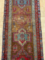 ANTIQUE 3ft. x 12ft. GEOMETRIC KAZAK - David Tiftickjian & Sons