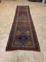 ANTIQUE 3ft. x 12ft. GEOMETRIC KAZAK - David Tiftickjian & Sons