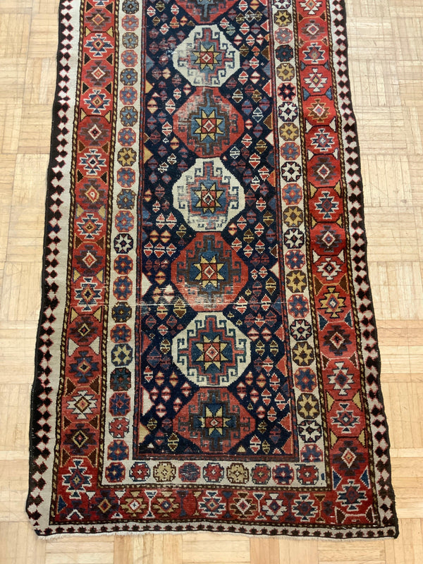 ANTIQUE 3ft. x 16ft. TRANSITIONAL KAZAK - David Tiftickjian & Sons