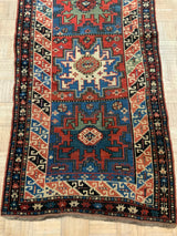 ANTIQUE 3ft. x 7ft. GEOMETRIC SHIRVAN - David Tiftickjian & Sons