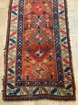 ANTIQUE 3ft. x 9ft. GEOMETRIC KAZAK - David Tiftickjian & Sons