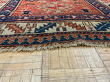 ANTIQUE 3ft. x 9ft. GEOMETRIC KAZAK - David Tiftickjian & Sons