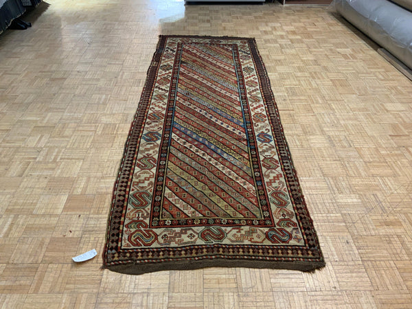 ANTIQUE 4ft. x 10ft. GEOMETRIC KAZAK - David Tiftickjian & Sons