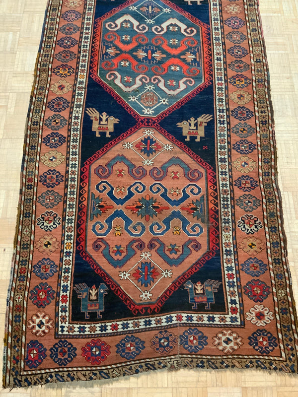 ANTIQUE 4ft. x 10ft. TRANSITIONAL KAZAK - David Tiftickjian & Sons