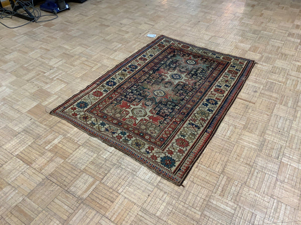 ANTIQUE 4ft. x 5ft. TRANSITIONAL KAZAK - David Tiftickjian & Sons