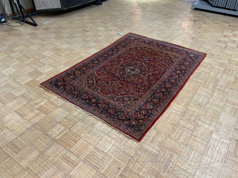 ANTIQUE 4ft. x 6ft. TRADITIONAL KASHAN - David Tiftickjian & Sons