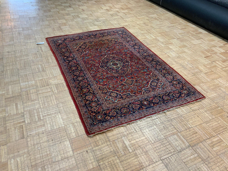 ANTIQUE 4ft. x 6ft. TRADITIONAL KASHAN - David Tiftickjian & Sons