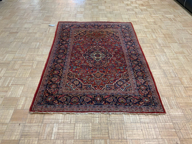 ANTIQUE 4ft. x 6ft. TRADITIONAL KASHAN - David Tiftickjian & Sons