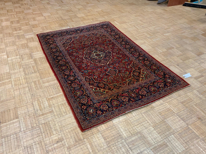ANTIQUE 4ft. x 6ft. TRADITIONAL KASHAN - David Tiftickjian & Sons