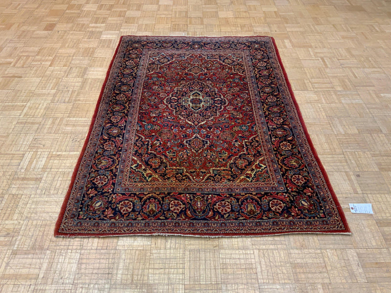 ANTIQUE 4ft. x 6ft. TRADITIONAL KASHAN - David Tiftickjian & Sons