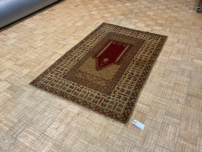 ANTIQUE 4ft. x 6ft. TRADITIONAL PRAYER RUG - David Tiftickjian & Sons