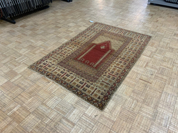 ANTIQUE 4ft. x 6ft. TRADITIONAL PRAYER RUG - David Tiftickjian & Sons