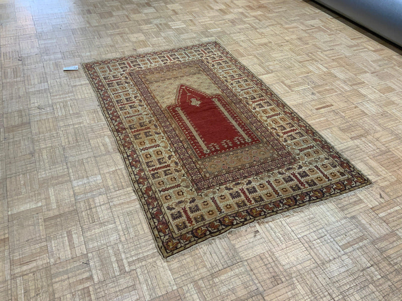 ANTIQUE 4ft. x 6ft. TRADITIONAL PRAYER RUG - David Tiftickjian & Sons