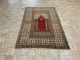 ANTIQUE 4ft. x 6ft. TRADITIONAL PRAYER RUG - David Tiftickjian & Sons
