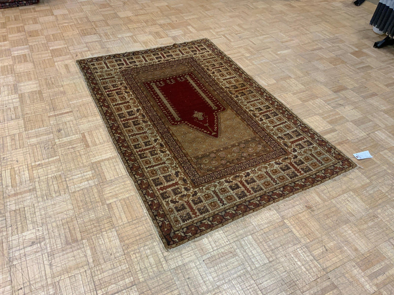 ANTIQUE 4ft. x 6ft. TRADITIONAL PRAYER RUG - David Tiftickjian & Sons