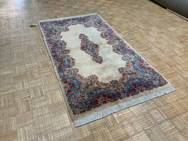 ANTIQUE 4ft. x 7ft. FLORAL KERMAN - David Tiftickjian & Sons