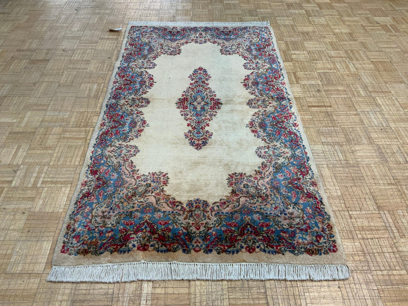 ANTIQUE 4ft. x 7ft. FLORAL KERMAN - David Tiftickjian & Sons