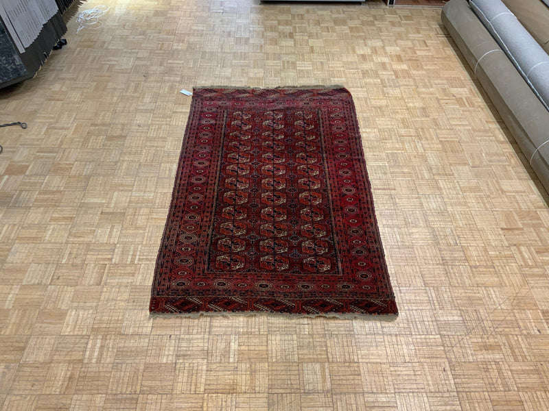 ANTIQUE 4ft. x 7ft. GEOMETRIC BOKARA - David Tiftickjian & Sons