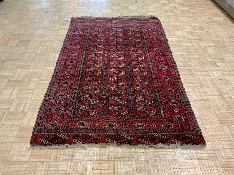 ANTIQUE 4ft. x 7ft. GEOMETRIC BOKARA - David Tiftickjian & Sons
