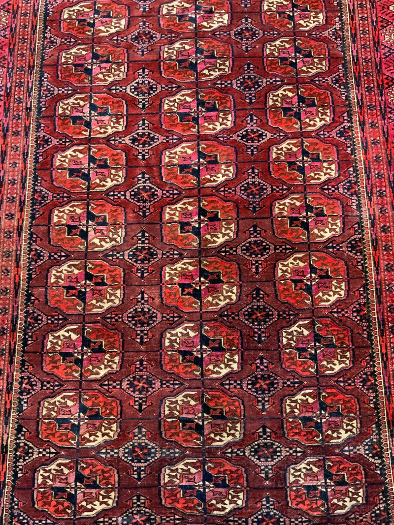 ANTIQUE 4ft. x 7ft. GEOMETRIC BOKARA - David Tiftickjian & Sons