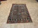 ANTIQUE 4ft. x 7ft. GEOMETRIC KAZAK - David Tiftickjian & Sons