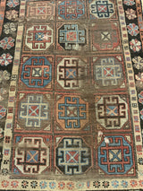 ANTIQUE 4ft. x 7ft. GEOMETRIC KAZAK - David Tiftickjian & Sons