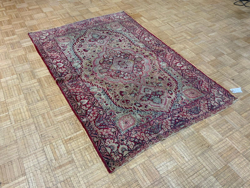 ANTIQUE 4ft. x 7ft. TRADITIONAL KERMAN - David Tiftickjian & Sons