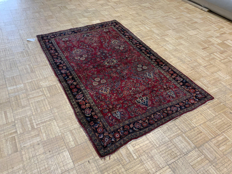 ANTIQUE 4ft. x 7ft. TRADITIONAL SAROUK - David Tiftickjian & Sons