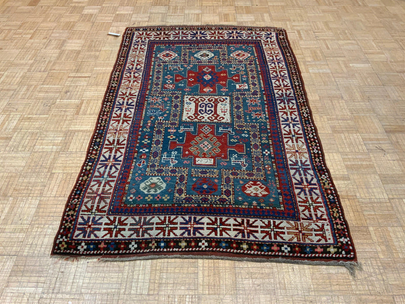 ANTIQUE 4ft. x 7ft. TRANSITIONAL KAZAK - David Tiftickjian & Sons