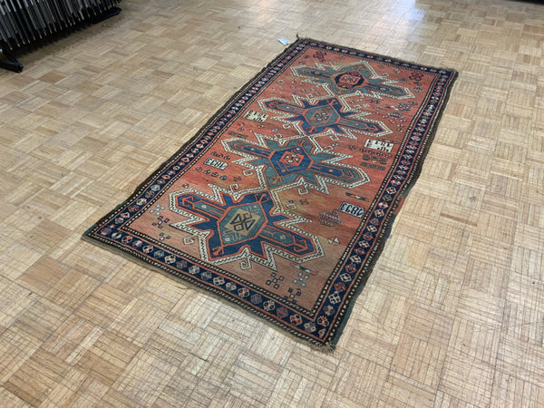 ANTIQUE 4ft. x 7ft. TRANSITIONAL KAZAK - David Tiftickjian & Sons