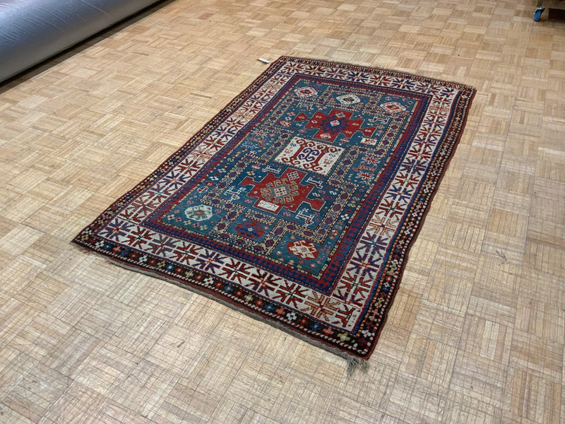ANTIQUE 4ft. x 7ft. TRANSITIONAL KAZAK - David Tiftickjian & Sons