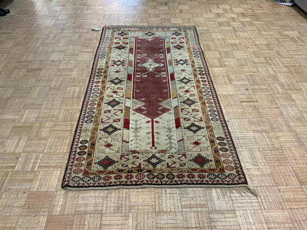 ANTIQUE 4ft. x 7ft. TRANSITIONAL PRAYER RUG - David Tiftickjian & Sons