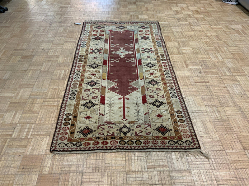 ANTIQUE 4ft. x 7ft. TRANSITIONAL PRAYER RUG - David Tiftickjian & Sons