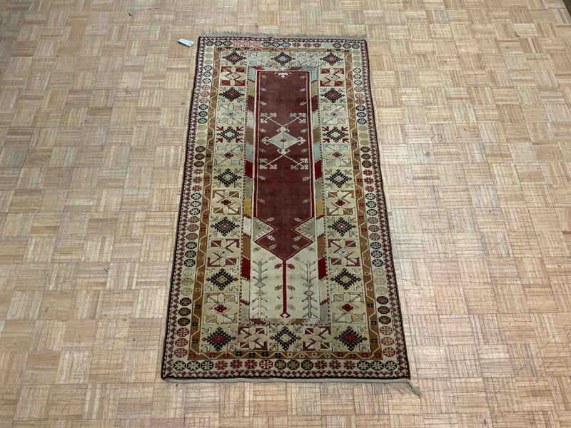 ANTIQUE 4ft. x 7ft. TRANSITIONAL PRAYER RUG - David Tiftickjian & Sons