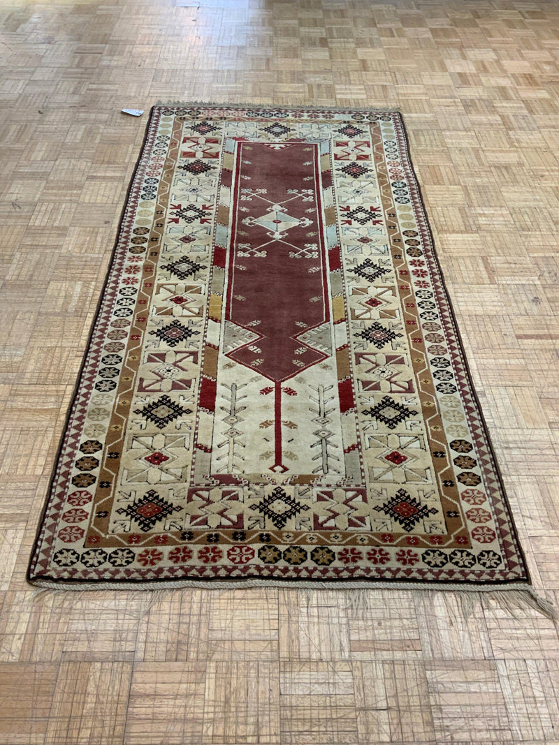 ANTIQUE 4ft. x 7ft. TRANSITIONAL PRAYER RUG - David Tiftickjian & Sons