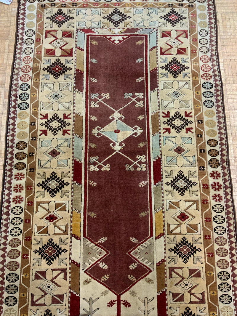 ANTIQUE 4ft. x 7ft. TRANSITIONAL PRAYER RUG - David Tiftickjian & Sons