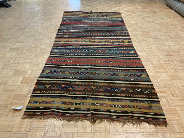 ANTIQUE 5ft. x 11ft. GEOMETRIC KILIM - David Tiftickjian & Sons