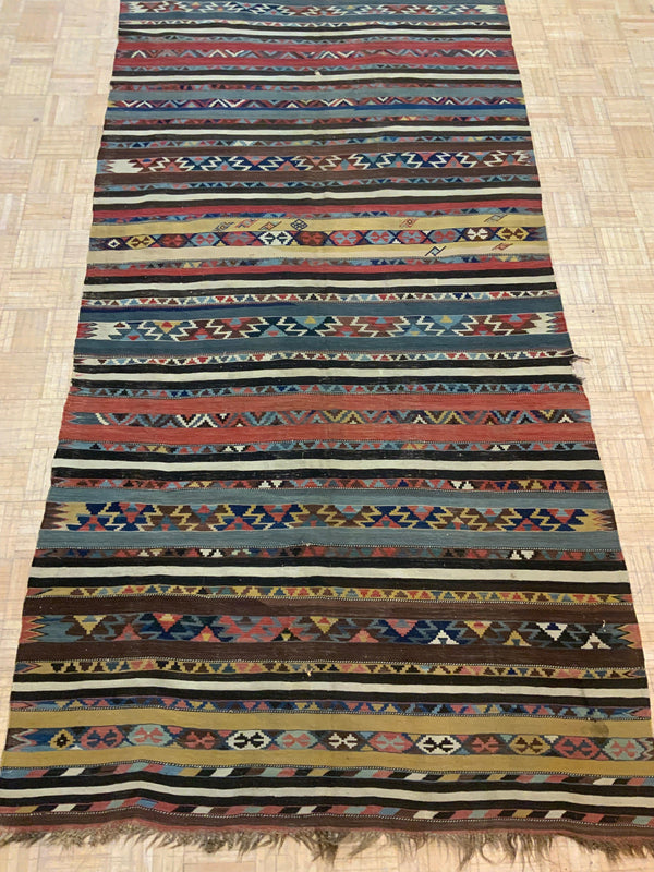 ANTIQUE 5ft. x 11ft. GEOMETRIC KILIM - David Tiftickjian & Sons