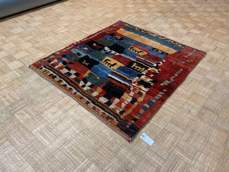 ANTIQUE 5ft. x 6ft. MODERN GABBEH - David Tiftickjian & Sons