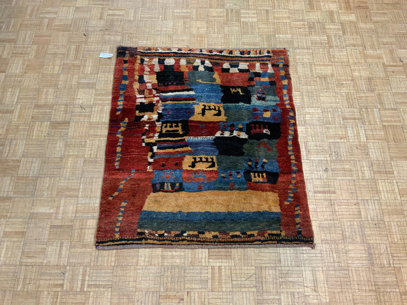ANTIQUE 5ft. x 6ft. MODERN GABBEH - David Tiftickjian & Sons